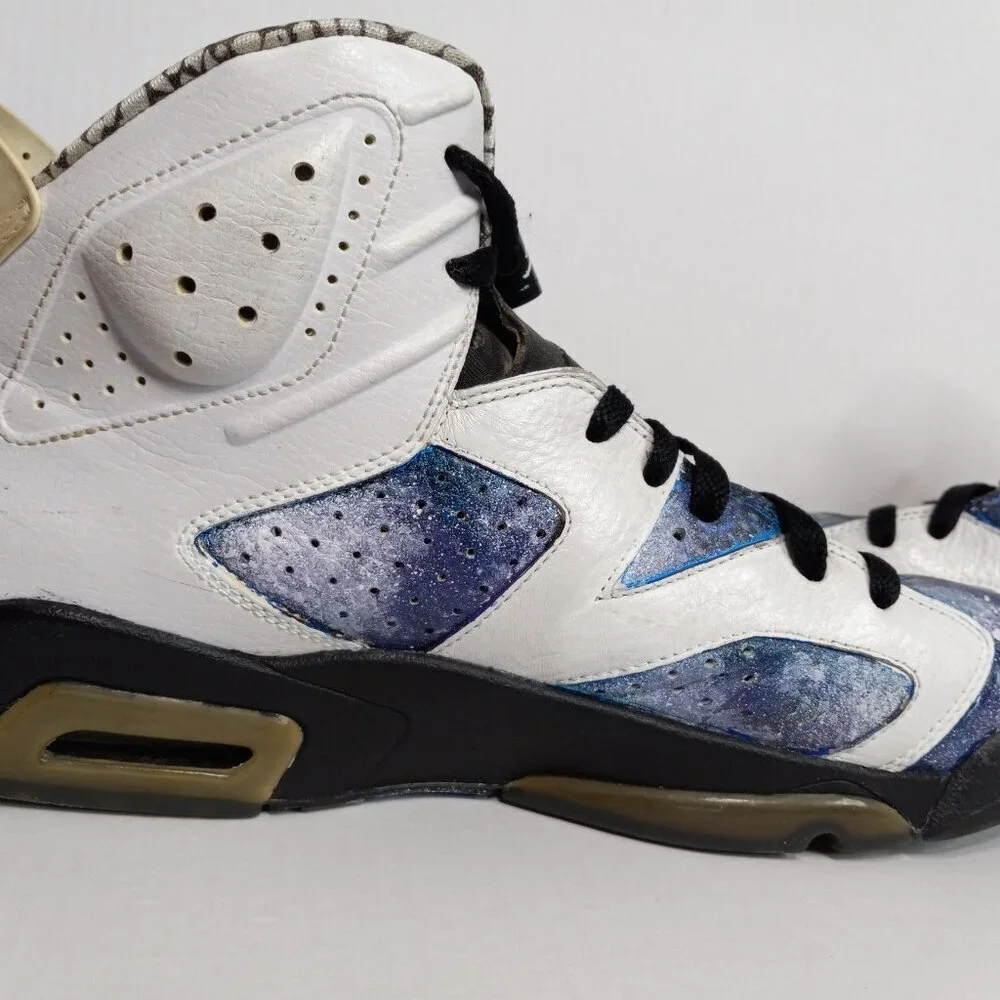 Air‎ Jordan 6 Retro Premium Motorsports Hand-Painted Sneakers White Size 12
